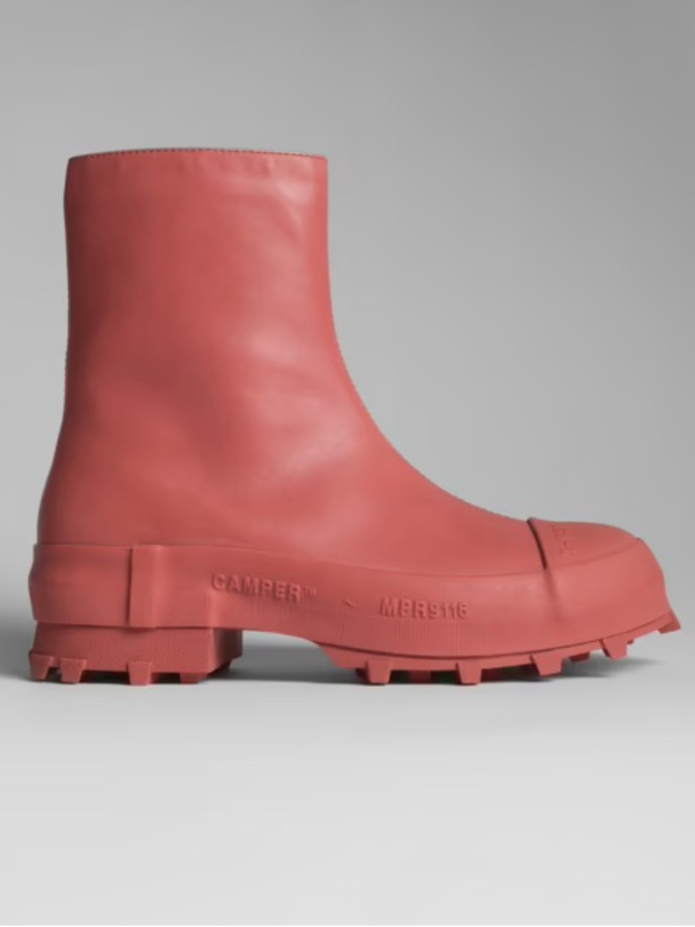 Camper Traktori Boot In Vulcanized Red Calfskin Leather EU 38 CamperLab - Picture 4 of 16